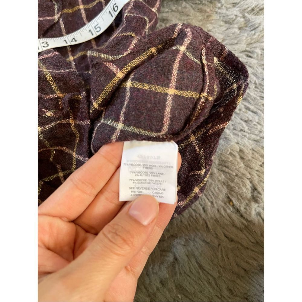 Madewell Wool Windowpane Ruffle Button Front Blou… - image 6